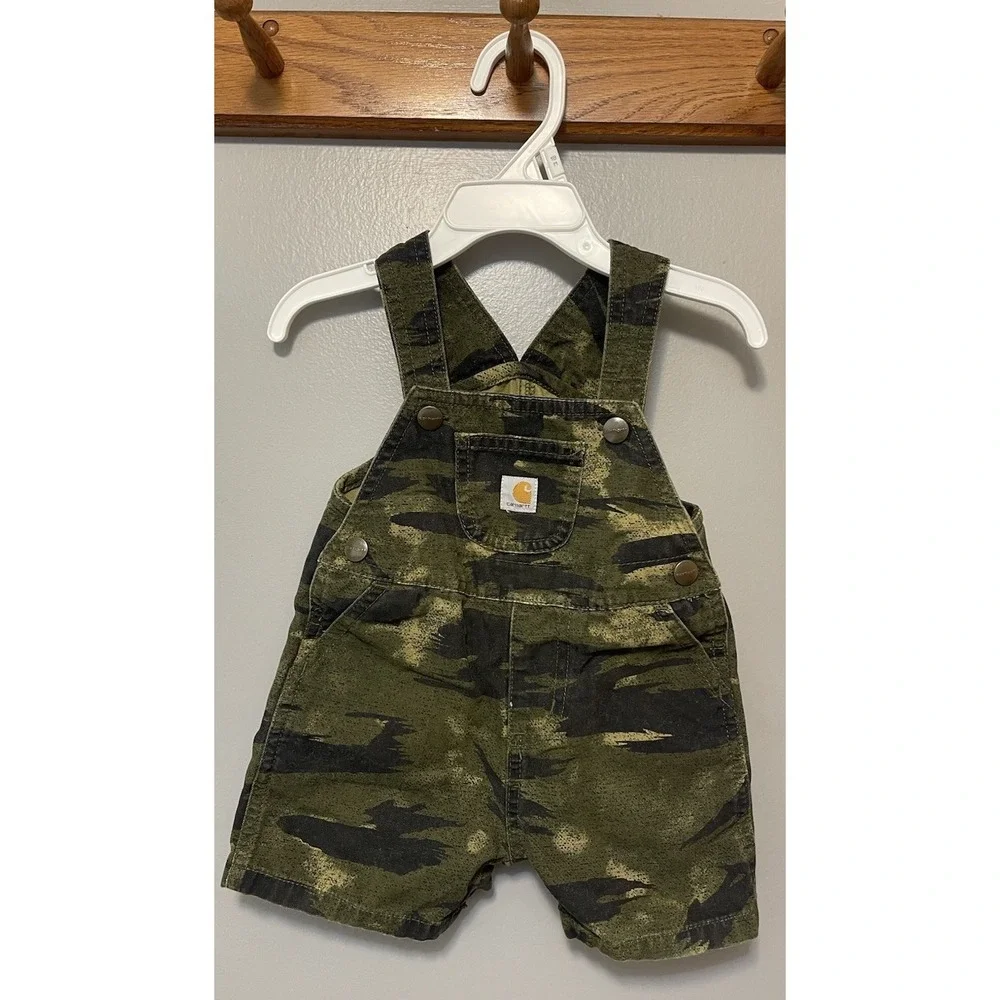 Carhartt Camo Baby Bib Shorts Size 12 Months NWOT